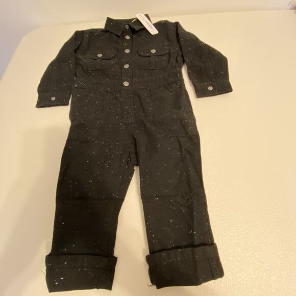 Gymboree Toddler Boys Black & White Spotted Cotton Jumpsuit Sz 18-24 Months New - Picture 5 of 9